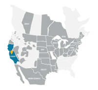 CAISo on a map of North America.