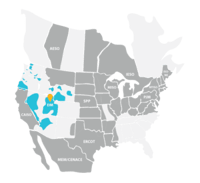 Western EIM on a map of North America.