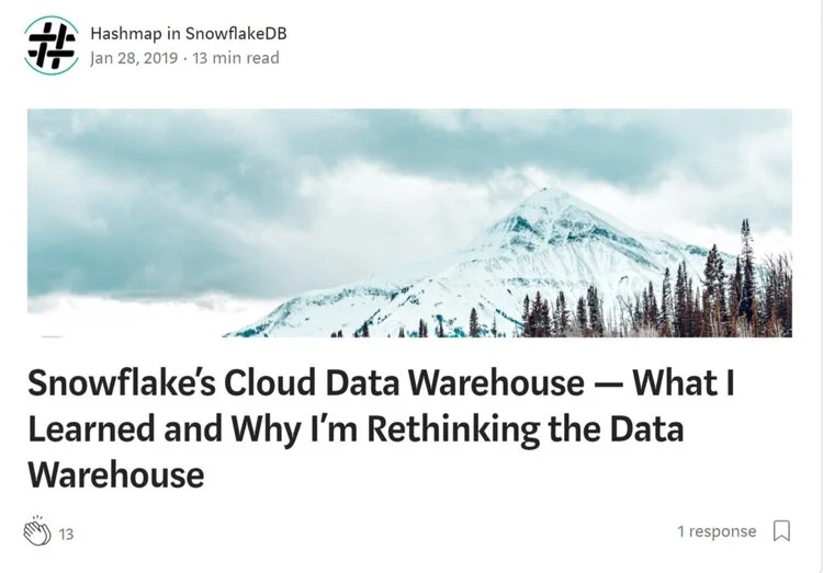 Snowflake cloud data warehouse