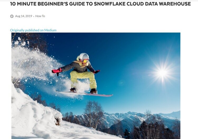 Ten minute beginner’s guide to snowflake cloud data warehouse